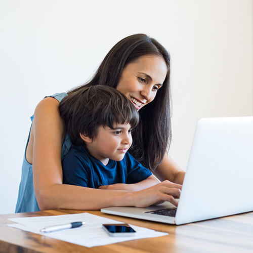 Woman on a computer