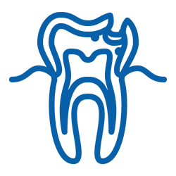 Icon of a damaged tooth ready for restoration