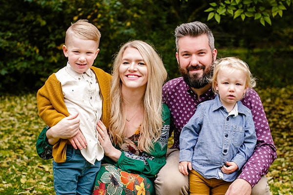 Photo of Paige and her family posing outdoors